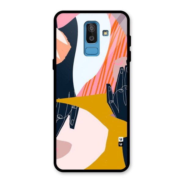 Abstract Hands Glass Back Case for Galaxy J8