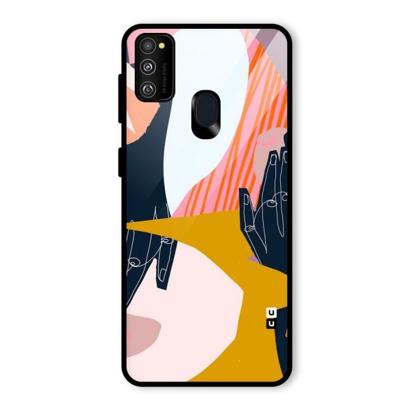 Abstract Hands Glass Back Case for Galaxy M30s