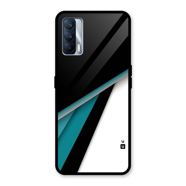 Abstract Lines Of Blue Glass Back Case for Realme X7