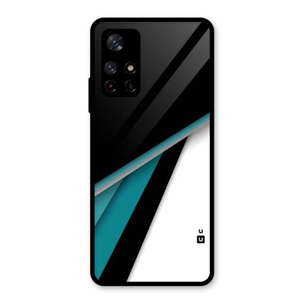 Abstract Lines Of Blue Glass Back Case for Redmi Note 11T 5G