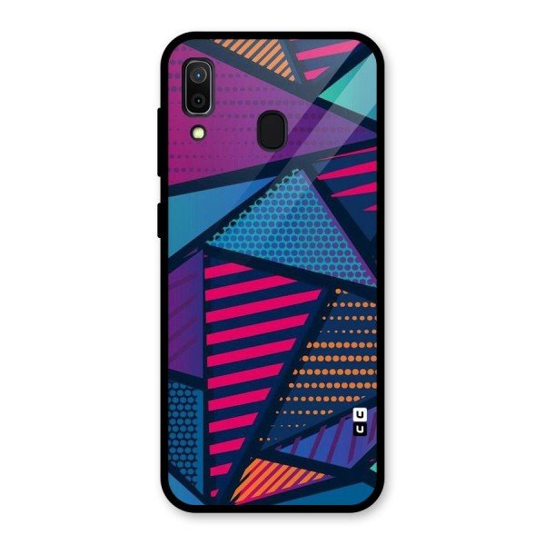 Abstract Lines Polka Glass Back Case for Galaxy A30