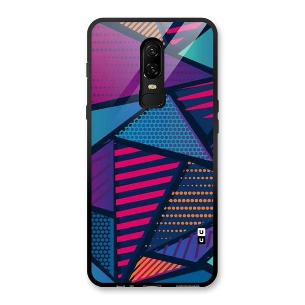 Abstract Lines Polka Glass Back Case for OnePlus 6