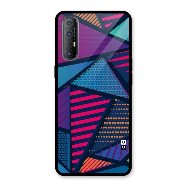 Abstract Lines Polka Glass Back Case for Oppo Reno3 Pro