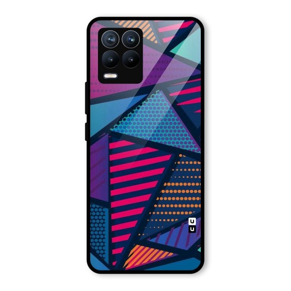 Abstract Lines Polka Glass Back Case for Realme 8 Pro