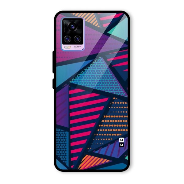 Abstract Lines Polka Glass Back Case for Vivo V20 Pro