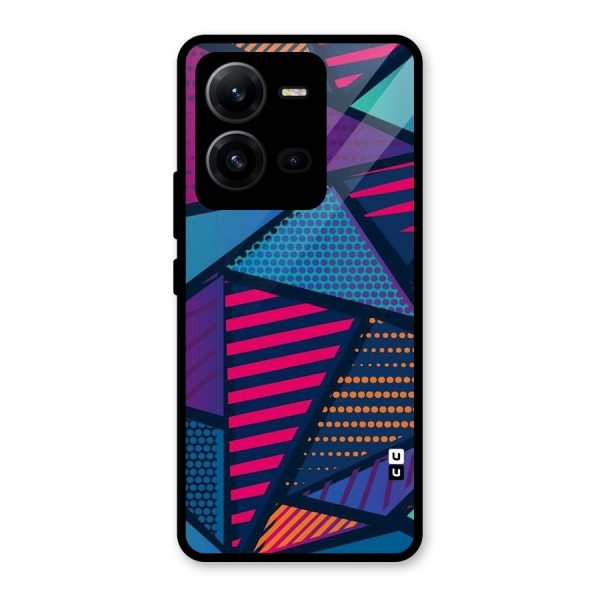 Abstract Lines Polka Glass Back Case for Vivo V25