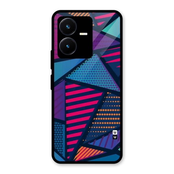 Abstract Lines Polka Glass Back Case for Vivo Y22