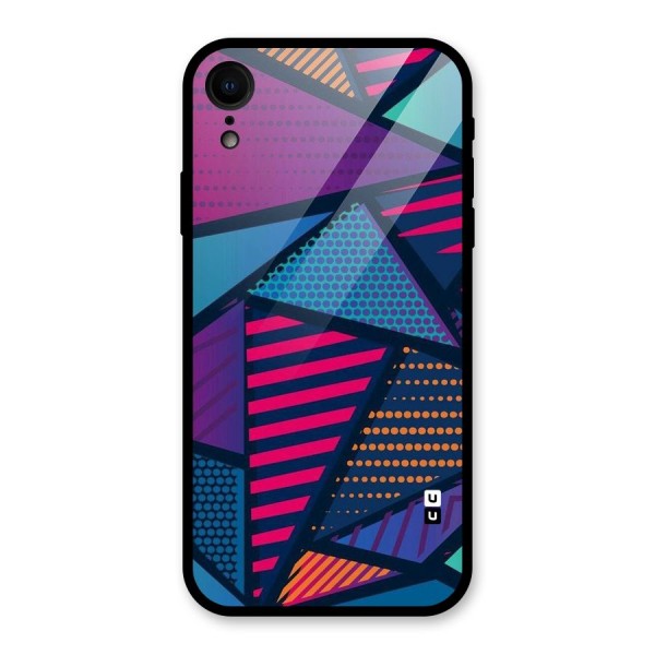 Abstract Lines Polka Glass Back Case for XR