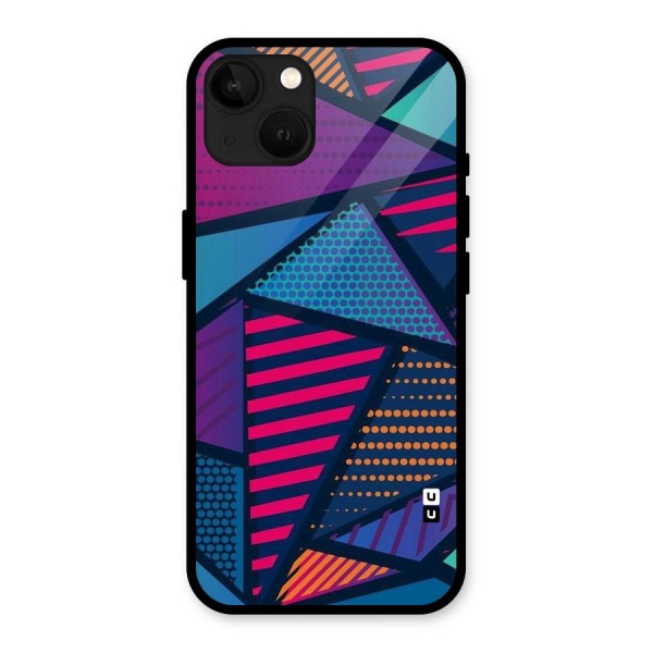 Abstract Lines Polka Glass Back Case for iPhone 13