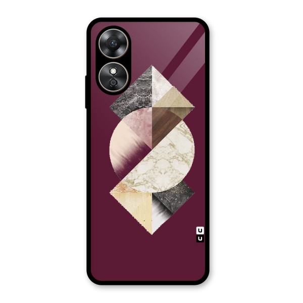 Abstract Marble Pattern Glass Back Case for Oppo A17