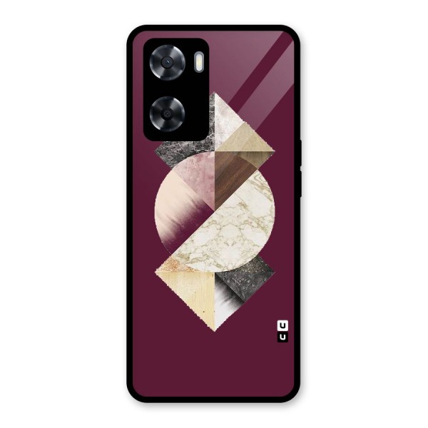 Abstract Marble Pattern Glass Back Case for Oppo A57 2022