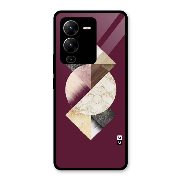 Abstract Marble Pattern Glass Back Case for Vivo V25 Pro