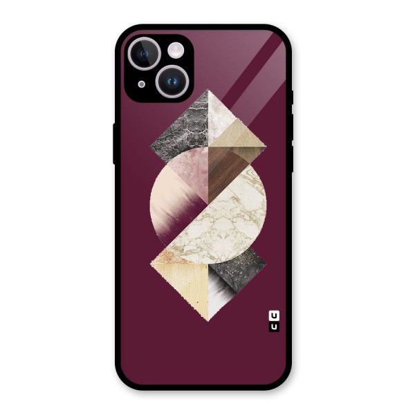 Abstract Marble Pattern Glass Back Case for iPhone 14 Plus