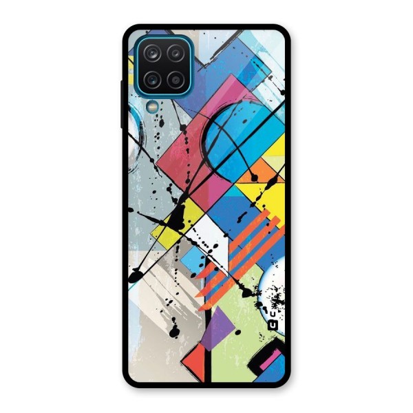 Abstract Paint Shape Glass Back Case for Galaxy A12