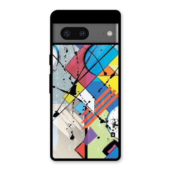 Abstract Paint Shape Glass Back Case for Google Pixel 7