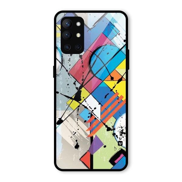 Abstract Paint Shape Glass Back Case for OnePlus 9R