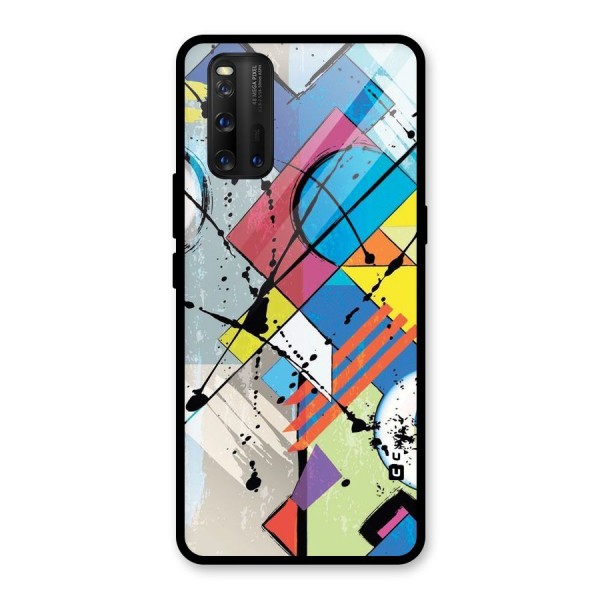 Abstract Paint Shape Glass Back Case for Vivo iQOO 3