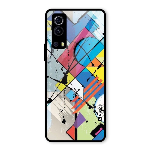 Abstract Paint Shape Glass Back Case for Vivo iQOO Z3