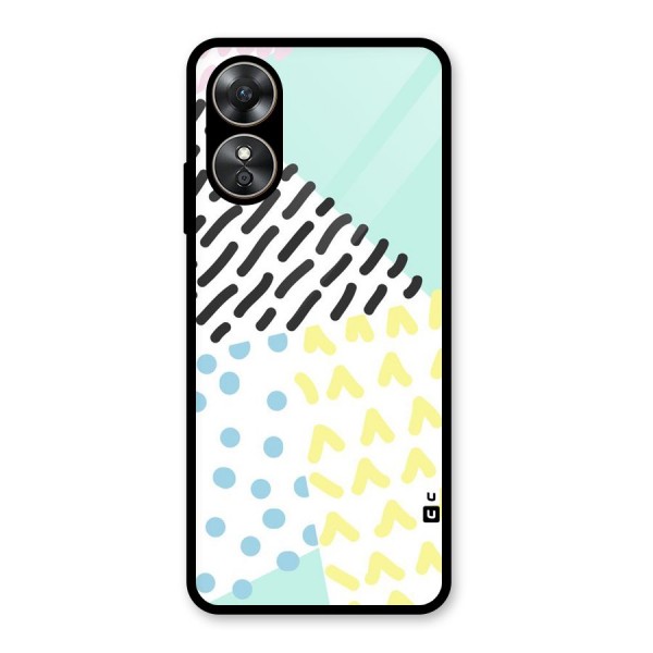 Abstract Pastel Glass Back Case for Oppo A17