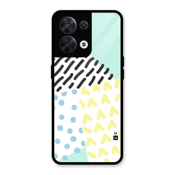 Abstract Pastel Glass Back Case for Oppo Reno8 5G