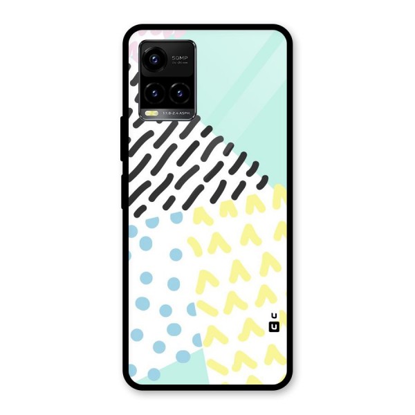 Abstract Pastel Glass Back Case for Vivo Y21G