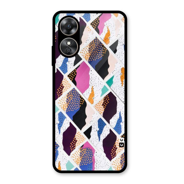 Abstract Polka Glass Back Case for Oppo A17