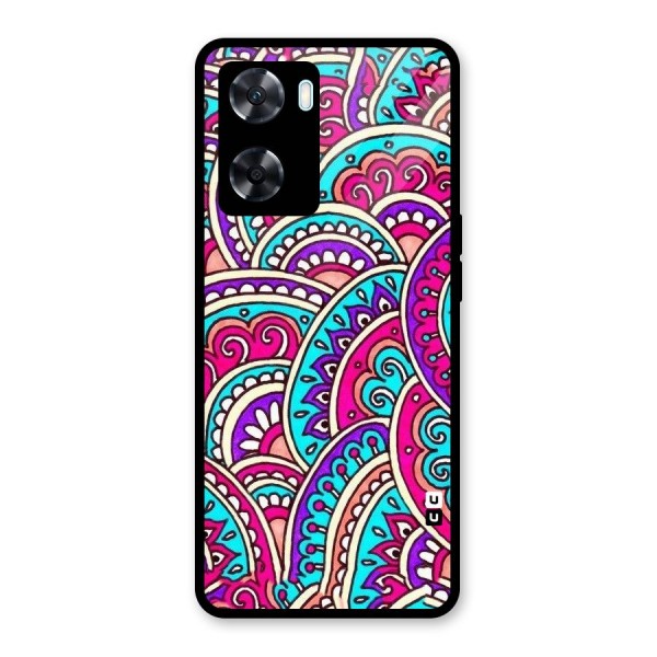 Abstract Rangoli Design Glass Back Case for Oppo A77