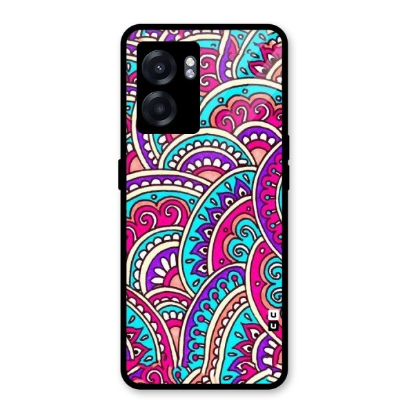 Abstract Rangoli Design Glass Back Case for Oppo K10 (5G)