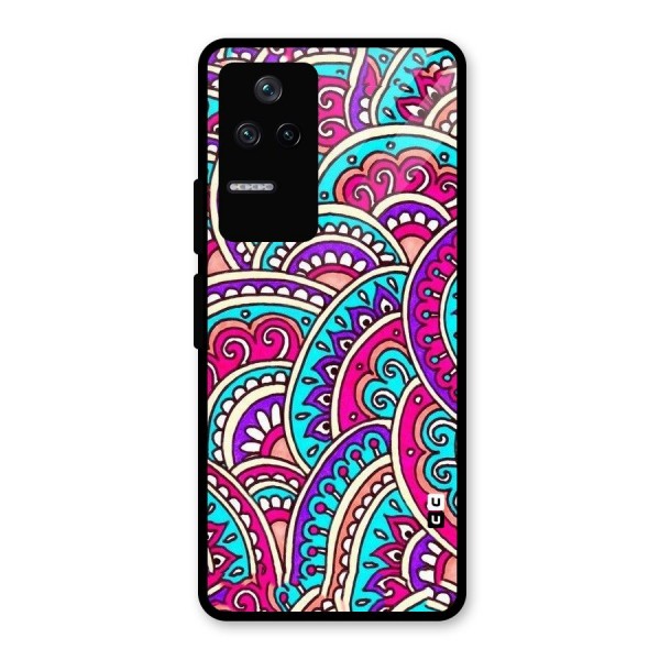 Abstract Rangoli Design Glass Back Case for Poco F4 5G