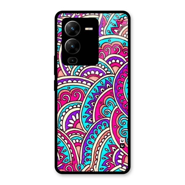 Abstract Rangoli Design Glass Back Case for Vivo V25 Pro