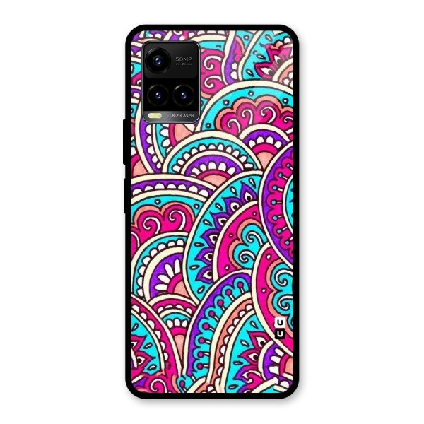 Abstract Rangoli Design Glass Back Case for Vivo Y21 2021