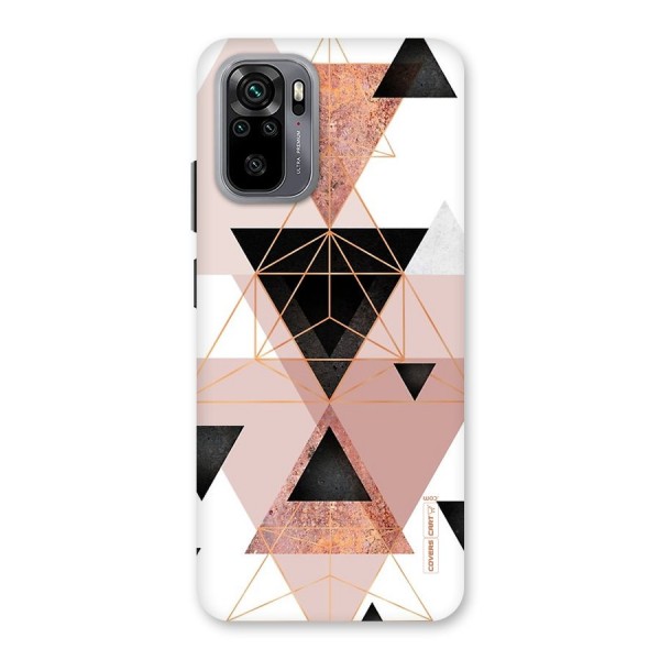 Abstract Rose Gold Triangles Back Case for Redmi Note 10