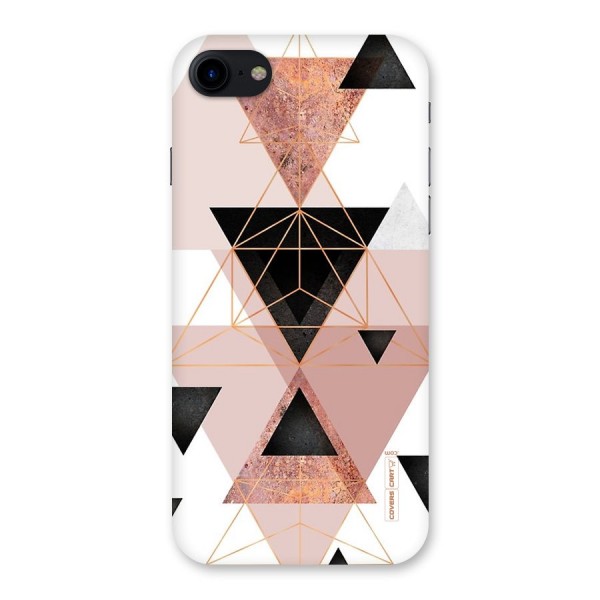 Abstract Rose Gold Triangles Back Case for iPhone SE 2020