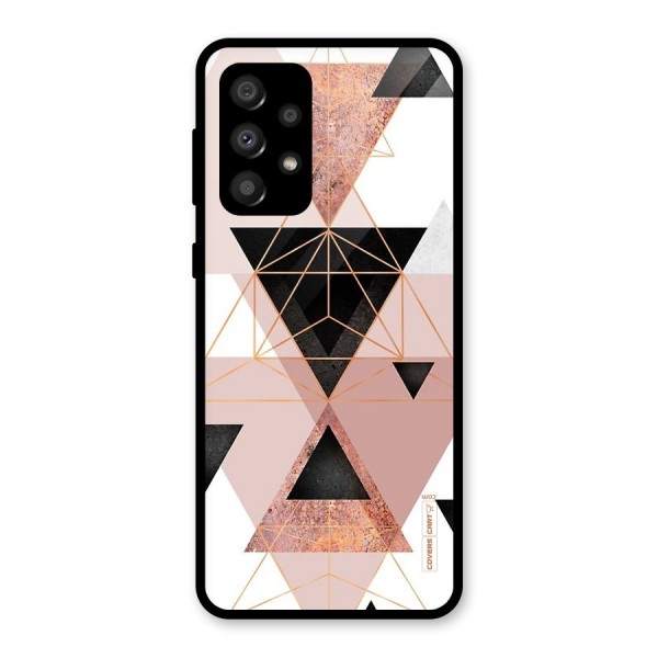 Abstract Rose Gold Triangles Glass Back Case for Galaxy A32