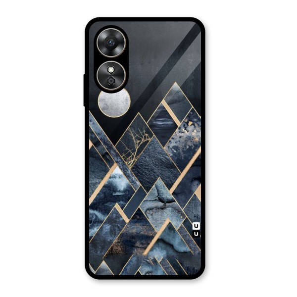 Abstract Scenic Design Glass Back Case for Oppo A17