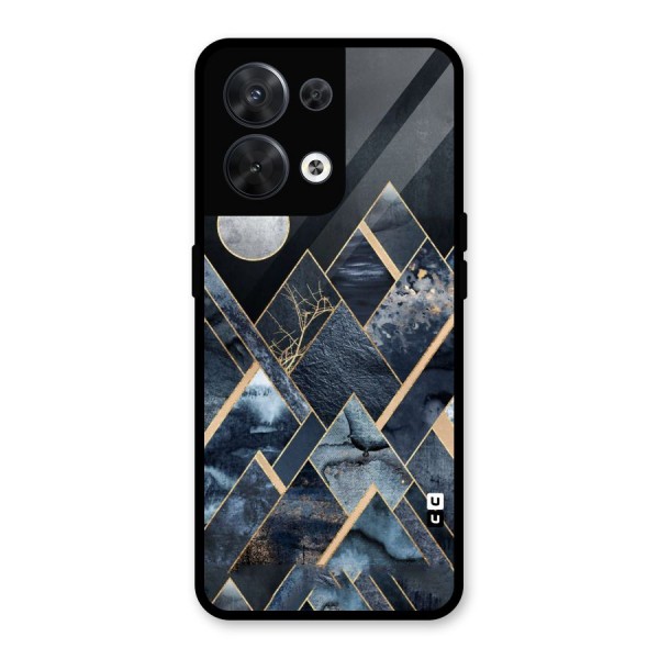 Abstract Scenic Design Glass Back Case for Oppo Reno8 5G