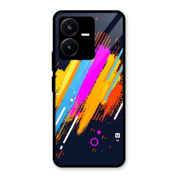 Abstract Shades Glass Back Case for Vivo Y22