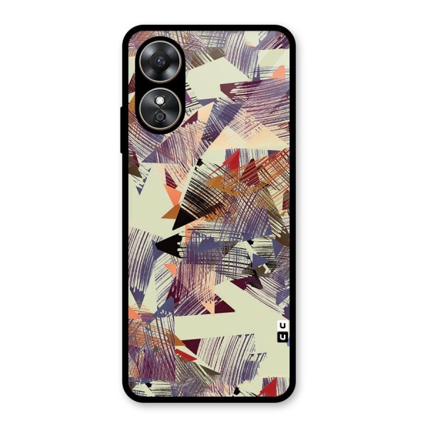 Abstract Sketch Glass Back Case for Oppo A17