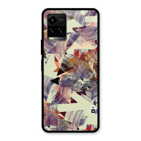 Abstract Sketch Glass Back Case for Vivo Y21A