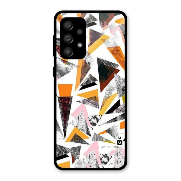 Abstract Sketchy Triangles Glass Back Case for Galaxy A32