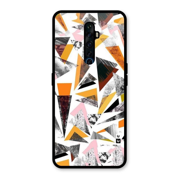 Abstract Sketchy Triangles Glass Back Case for Oppo Reno2 Z