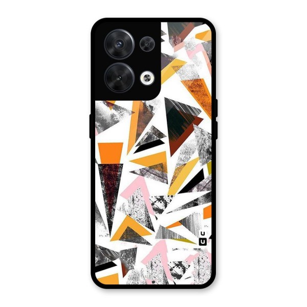 Abstract Sketchy Triangles Glass Back Case for Oppo Reno8 5G