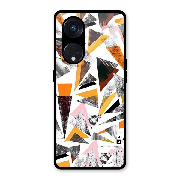 Abstract Sketchy Triangles Glass Back Case for Reno8 T 5G