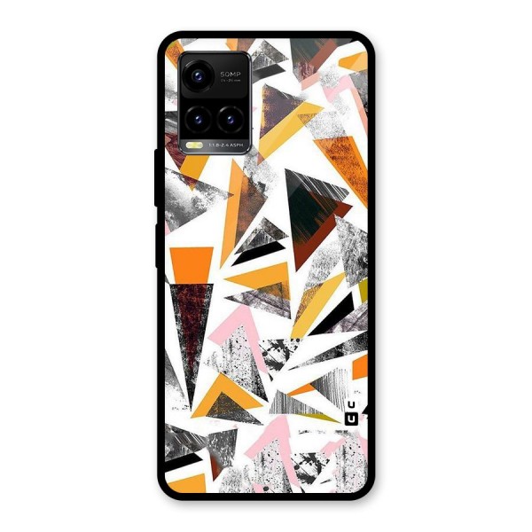 Abstract Sketchy Triangles Glass Back Case for Vivo Y21 2021