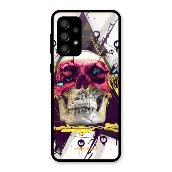 Abstract Skull Glass Back Case for Galaxy A32