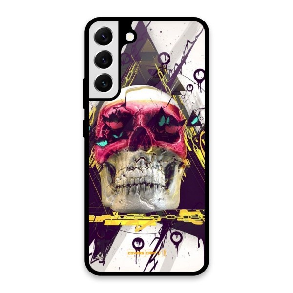 Abstract Skull Glass Back Case for Galaxy S22 Plus 5G