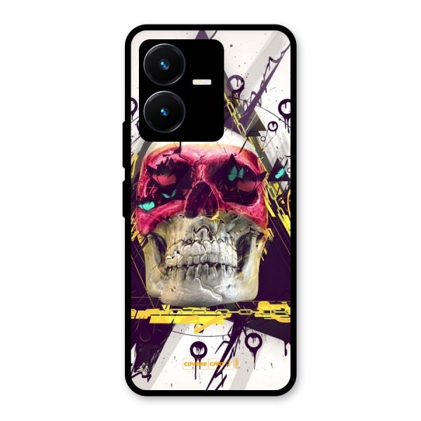 Abstract Skull Glass Back Case for Vivo Y22