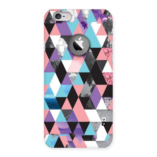 Abstract Splash Triangles Back Case for iPhone 6 Logo Cut