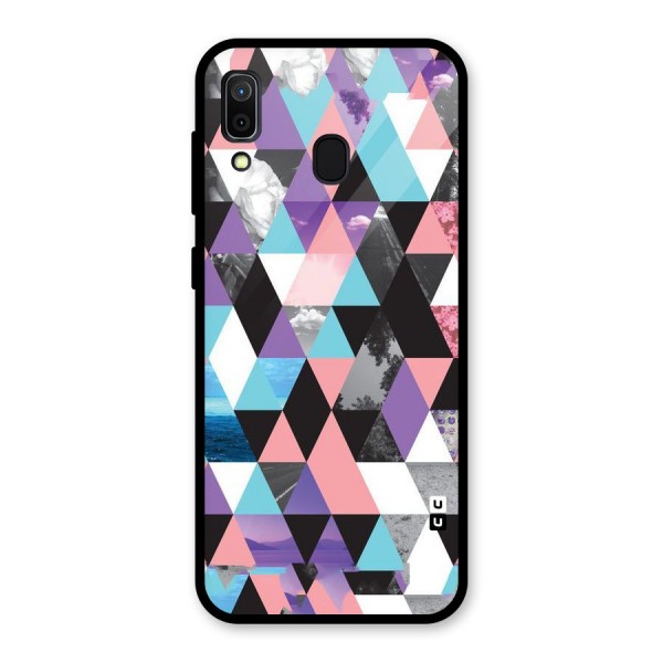 Abstract Splash Triangles Glass Back Case for Galaxy A30