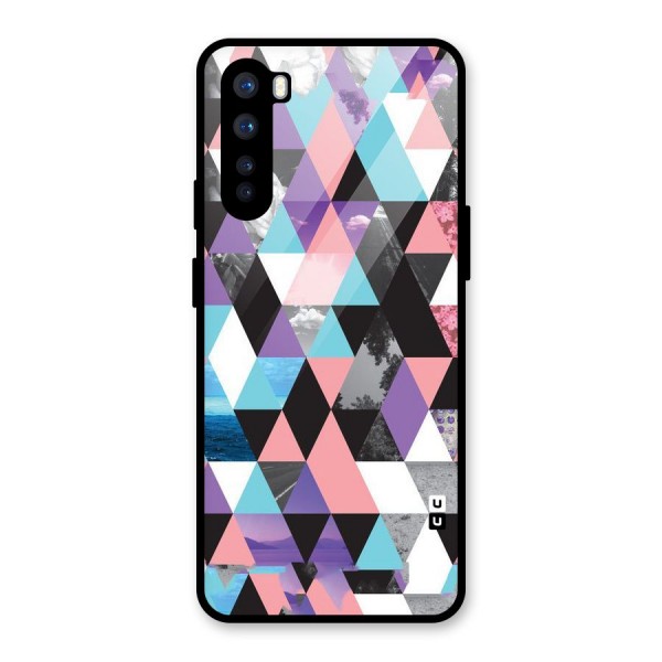Abstract Splash Triangles Glass Back Case for OnePlus Nord